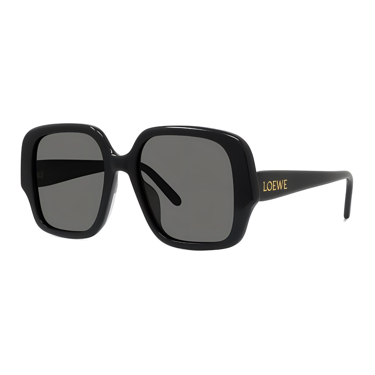 (Women) LOEWE  Square Acetate Sunglasses Black with Logo Design. G735SUNX08-1100 圖 3