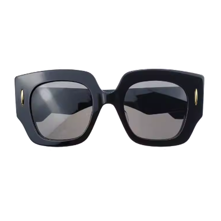 (Women) LOEWE  Square Black Sunglasses with Logo Temple Design. LW40129U