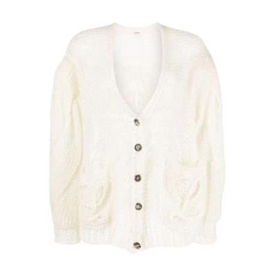 (Women) LOEWE SS23 Mohair Blend Solid Color Open-Knit Sweater. S359Y16K33-2370