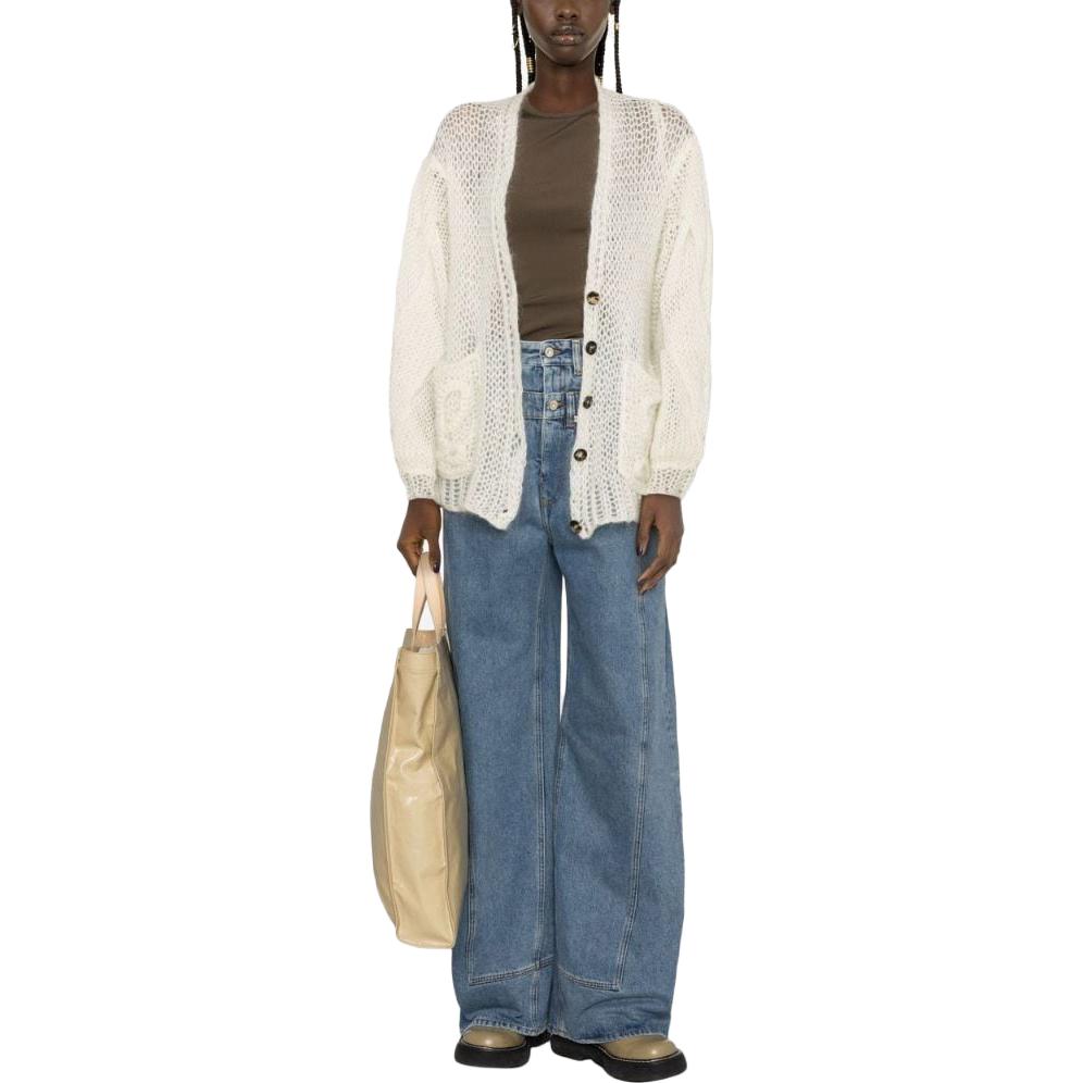 Lookbook (Women) LOEWE  SS23 Mohair Blend Solid Color Open-Knit Sweater. S359Y16K33-2370