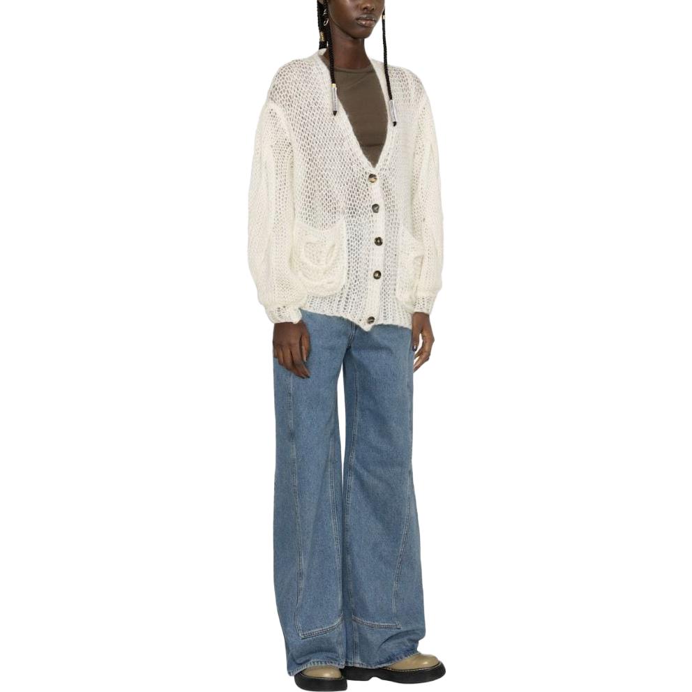 Purchase (Women) LOEWE  SS23 Mohair Blend Solid Color Open-Knit Sweater. S359Y16K33-2370