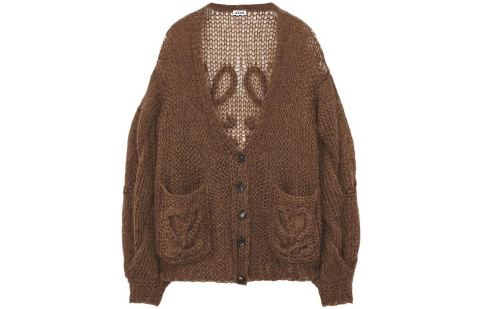 Details for (Women) LOEWE  SS23 Mohair Blend Solid Color Open-Knit Sweater. S359Y16K33-2370