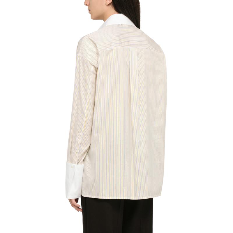 Lookbook (W) ロエベ ストライプ柄ボタンアップ長袖シャツ ライトイエロー S359Y05X-90CO