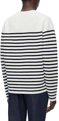 (W) LOEWE Sweater Crewneck Garis Biru Putih Kasual Pullover. S359Y14KEI-4933 Shop (W) LOEWE Sweater Crewneck Garis Biru Putih Kasual Pullover. S359Y14KEI-4933