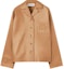 Buy (Women) LOEWE Toffee Leather Shirt Jacket with Logo and Button Closure. S359Y31L03-5542