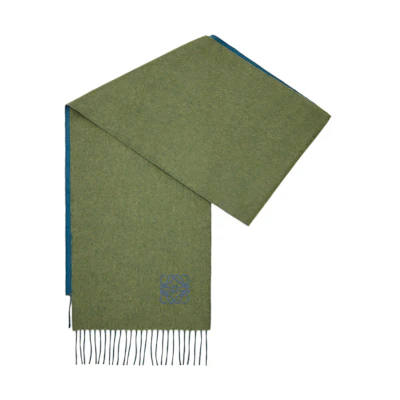 (Women) LOEWE Two-Tone Scarf Green/Blue Fashion Accessory F810250X01-4165