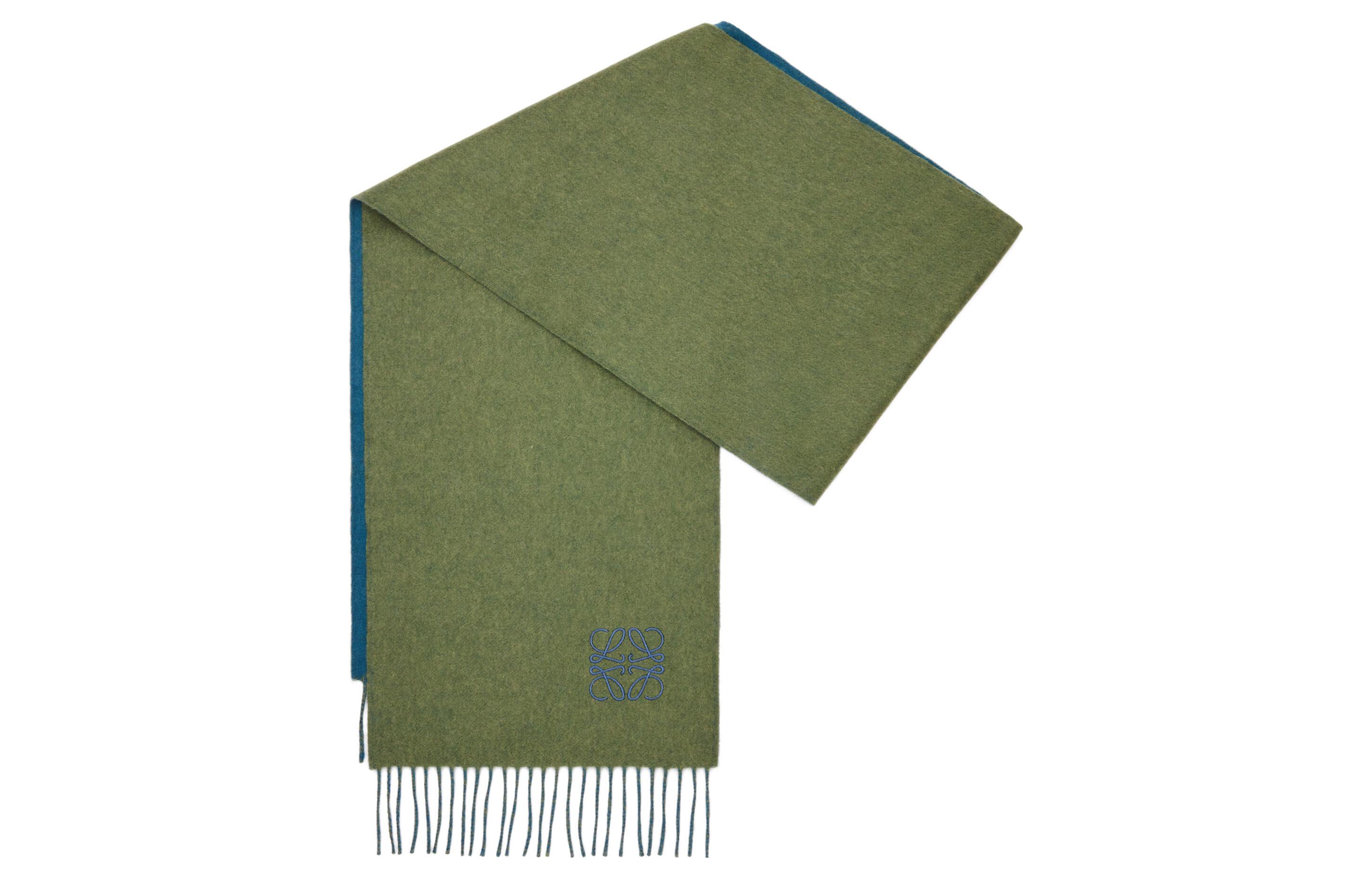 (Women) LOEWE  Two-Tone Scarf Green/Blue Fashion Accessory F810250X01-4165 圖 2