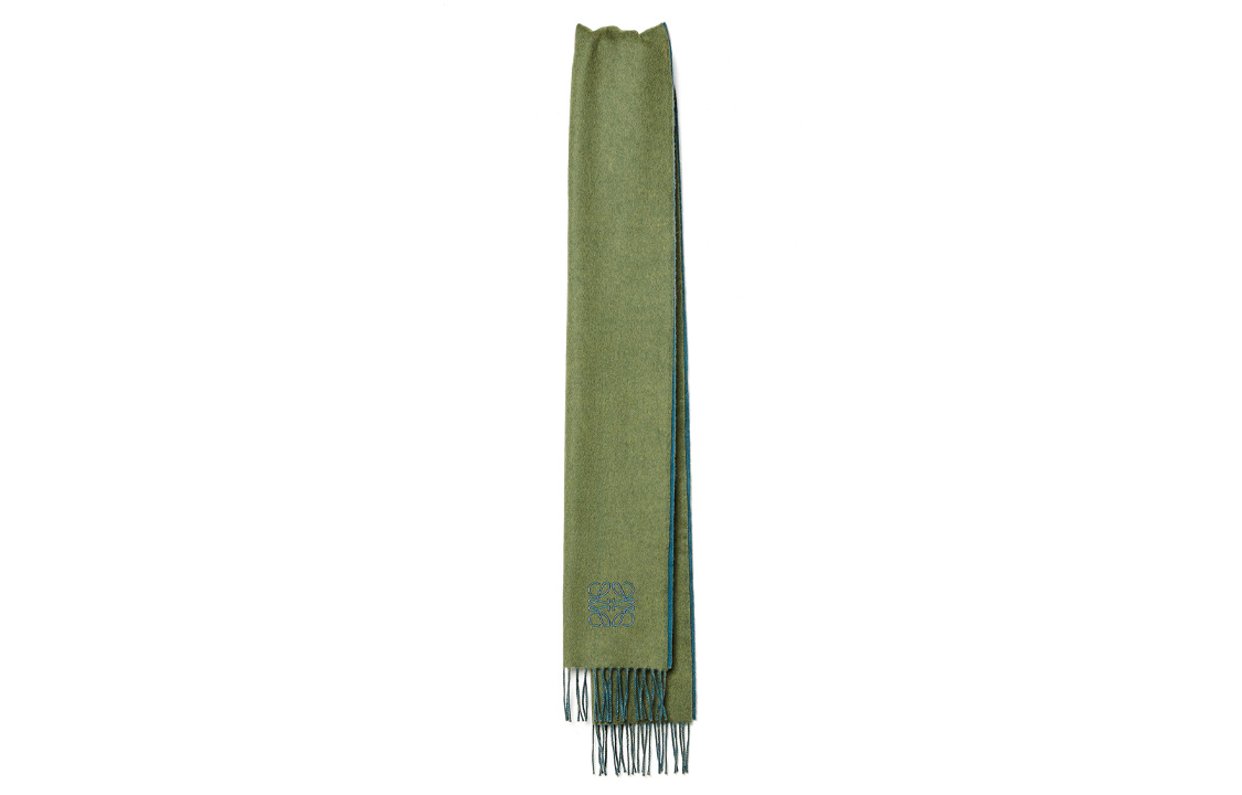 (Women) LOEWE  Two-Tone Scarf Green/Blue Fashion Accessory F810250X01-4165 圖 4