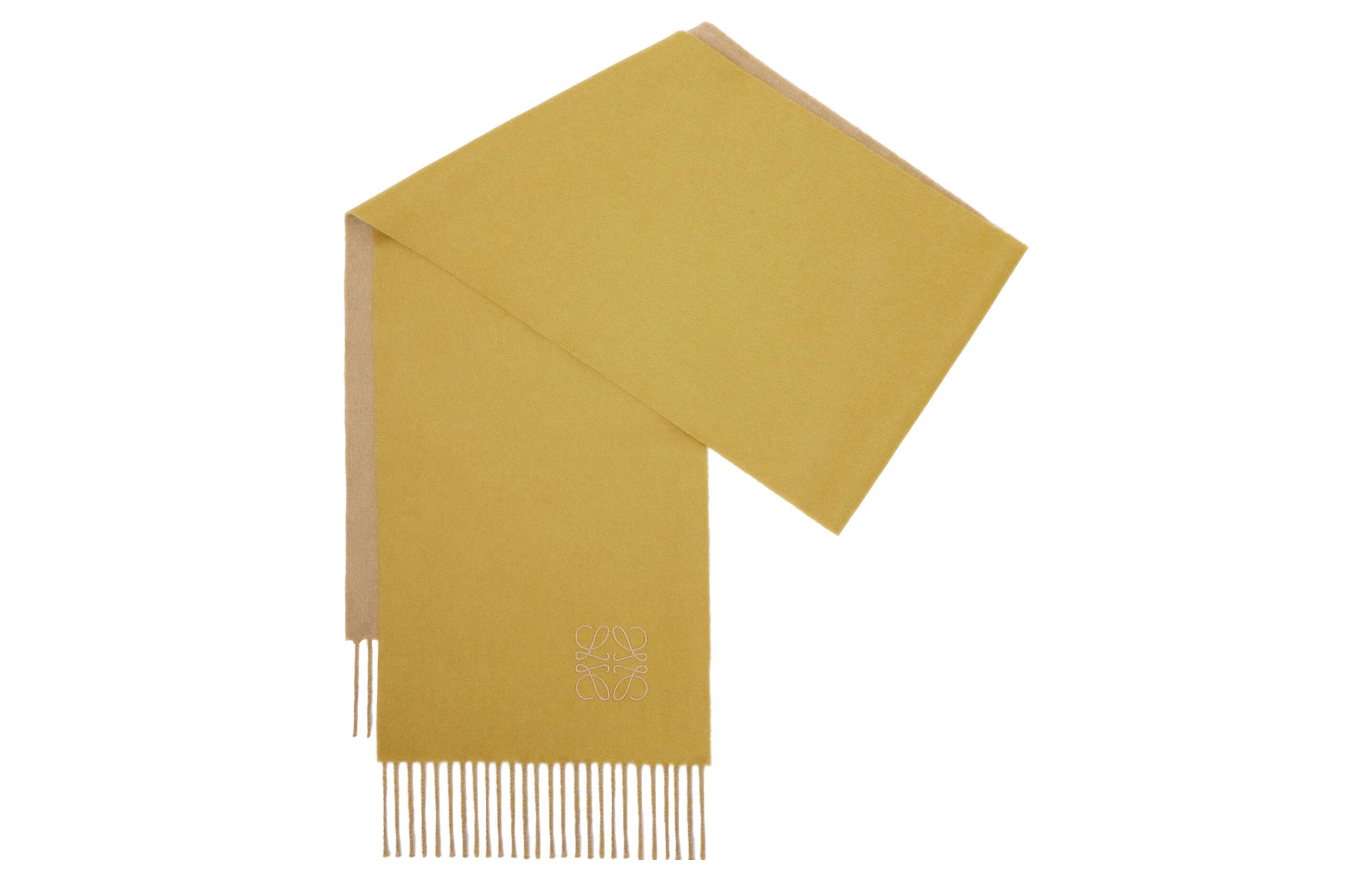 (Women) LOEWE  Two-tone Wool-Cashmere Tassel Scarf Green/Beige F810250X01-8108 圖 2