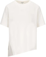 (Women) LOEWE White Asymmetric Design Loose Fit Short Sleeve T-Shirt. S540Y22X59-2100 (Women) LOEWE White Asymmetric Design Loose Fit Short Sleeve T-Shirt. S540Y22X59-2100
