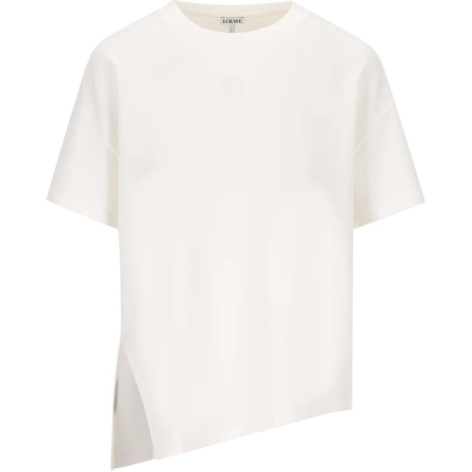 Order (W) LOEWE Baju-T Putih Reka Bentuk Asimetrik Longgar Lengan Pendek. S540Y22X59-2100