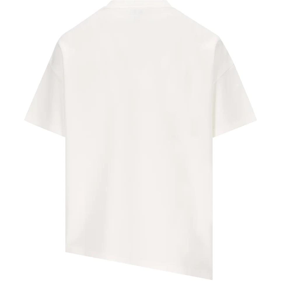 Lookbook (W) LOEWE Baju-T Putih Reka Bentuk Asimetrik Longgar Lengan Pendek. S540Y22X59-2100