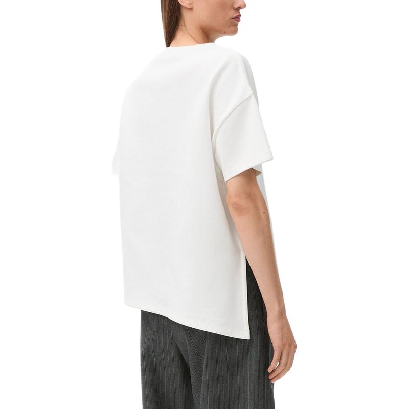 Purchase (W) LOEWE Baju-T Putih Reka Bentuk Asimetrik Longgar Lengan Pendek. S540Y22X59-2100