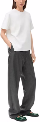 (W) ロエベ ホワイト アシンメトリーデザイン ルーズフィット 半袖Tシャツ S540Y22X59-2100 Details for (W) ロエベ ホワイト アシンメトリーデザイン ルーズフィット 半袖Tシャツ S540Y22X59-2100