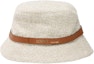 Order (Women) LOEWE White Cotton Bucket Hat with Embossed Logo Leather Strap. K820HB1X41-2614