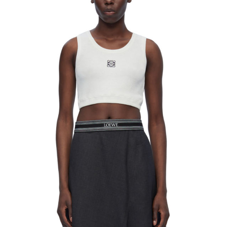 Lookbook (W) LOEWE 白色标志印花短款背心。 S359Y23X85-2100