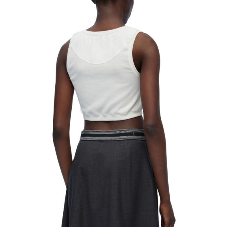 Shop (W) LOEWE 白色标志印花短款背心。 S359Y23X85-2100