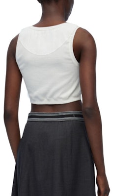 (W) LOEWE 白色标志印花短款背心。 S359Y23X85-2100 Shop (W) LOEWE 白色标志印花短款背心。 S359Y23X85-2100