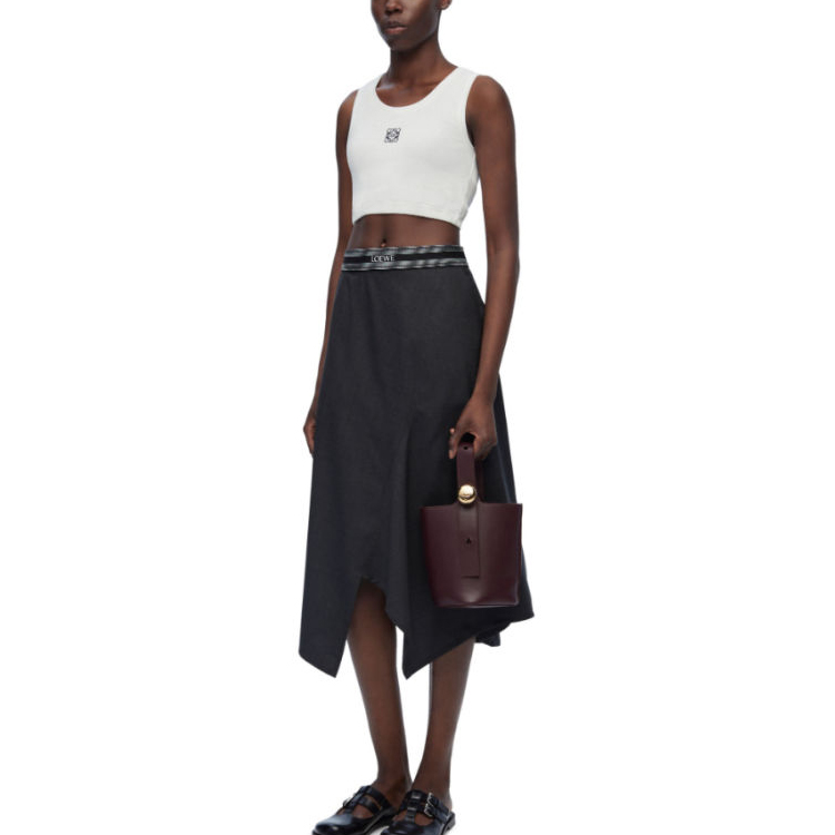 Purchase (W) LOEWE 白色标志印花短款背心。 S359Y23X85-2100