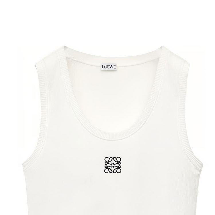 Details for (W) LOEWE 白色标志印花短款背心。 S359Y23X85-2100