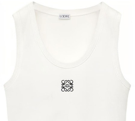 (W) LOEWE 白色标志印花短款背心。 S359Y23X85-2100 Details for (W) LOEWE 白色标志印花短款背心。 S359Y23X85-2100