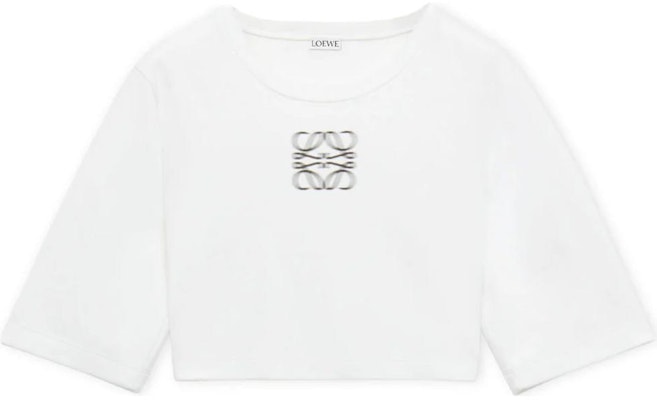 (W) LOEWE 白色短袖Logo印花圓領短版T恤。 S540Y22X43-2100 Order (W) LOEWE 白色短袖Logo印花圓領短版T恤。 S540Y22X43-2100