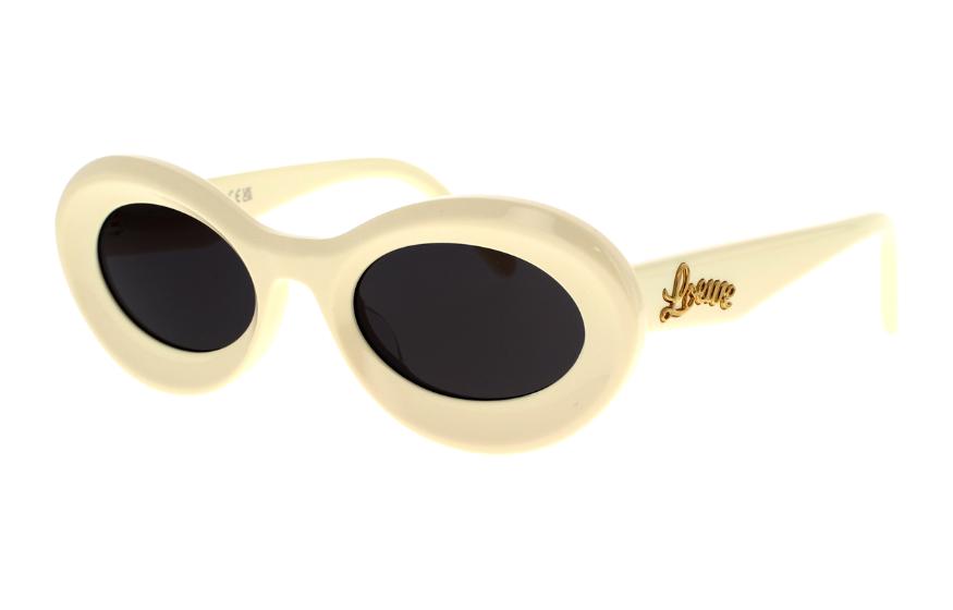 (Women) LOEWE  White Oval Acetate Sunglasses with Logo Detail. LW40110U25A