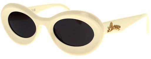 (Women) LOEWE White Oval Acetate Sunglasses with Logo Detail. LW40110U25A (Women) LOEWE White Oval Acetate Sunglasses with Logo Detail. LW40110U25A