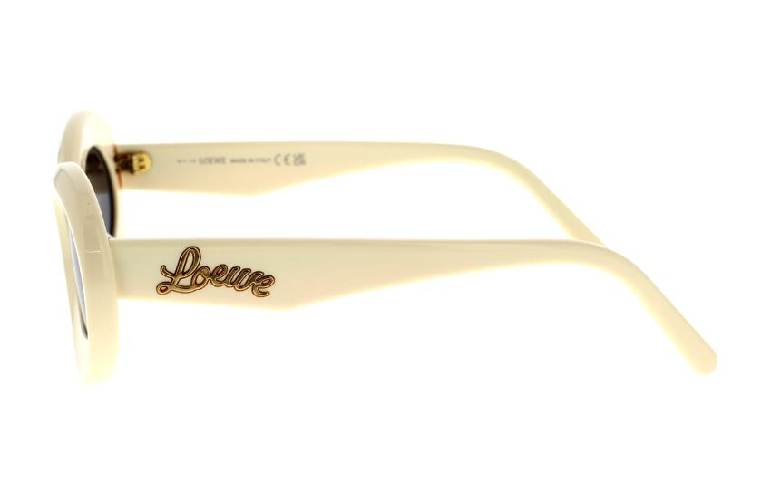 Shop (W) LOEWE 白色椭圆醋酸太阳镜带标志细节。 LW40110U25A