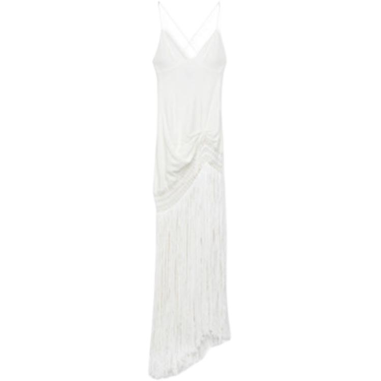 (Women) LOEWE  White Sleeveless Fringe Hollow-Out Dress S616Y09X61-2100