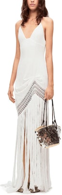 (Women) LOEWE White Sleeveless Fringe Hollow-Out Dress S616Y09X61-2100 Lookbook (Women) LOEWE White Sleeveless Fringe Hollow-Out Dress S616Y09X61-2100