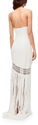(Women) LOEWE White Sleeveless Fringe Hollow-Out Dress S616Y09X61-2100 Shop (Women) LOEWE White Sleeveless Fringe Hollow-Out Dress S616Y09X61-2100