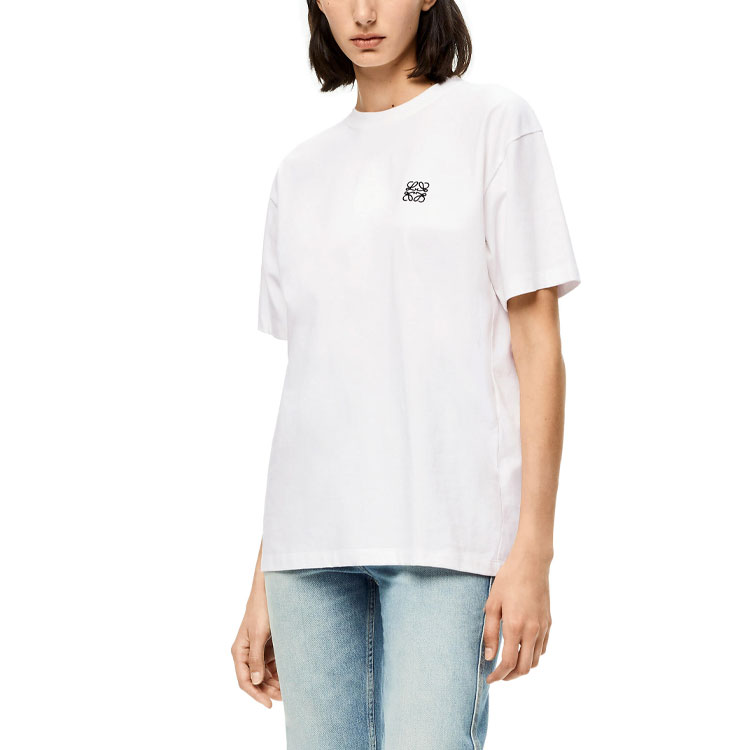 (Women) LOEWE  White T-Shirt with Embroidered Chest Logo. S359Y22X12-2100 圖 4