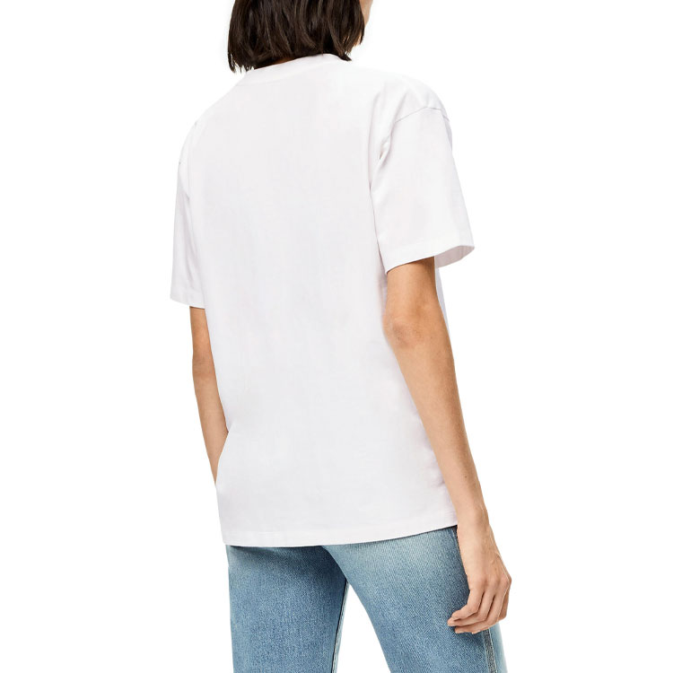 (Women) LOEWE  White T-Shirt with Embroidered Chest Logo. S359Y22X12-2100 圖 5