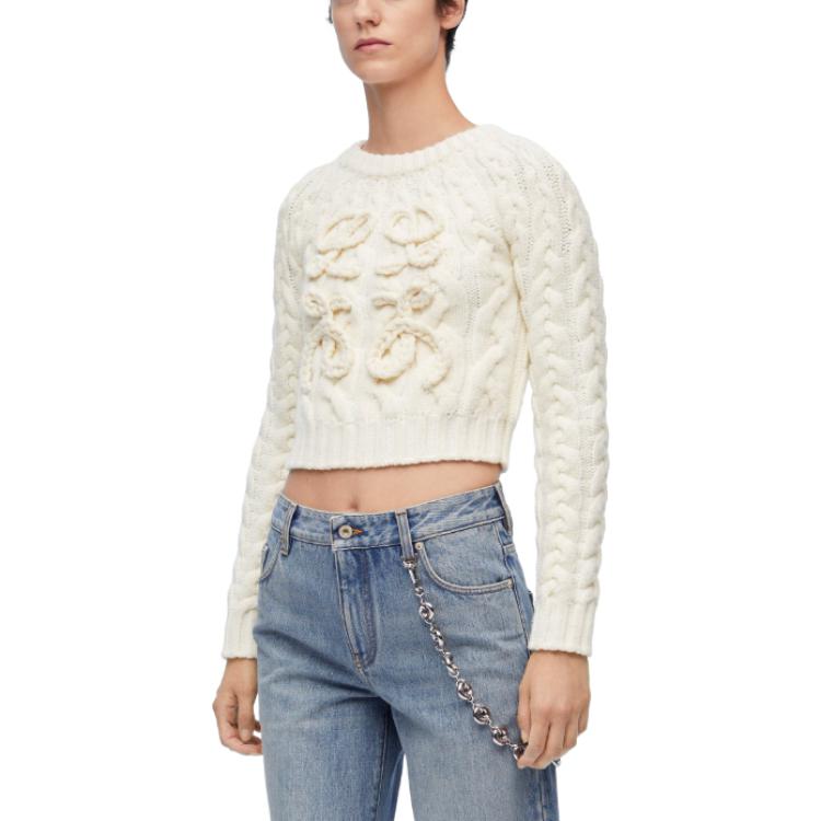 Purchase (W) LOEWE Suéter de Lana Blanca con Logo Bordado. S359Y14KDO-2100