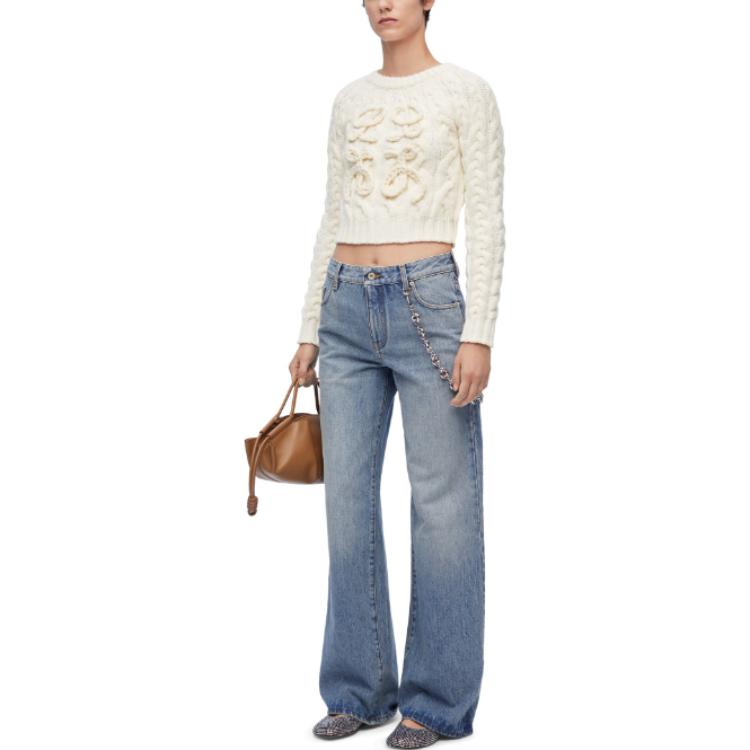 Details for (W) LOEWE Suéter de Lana Blanca con Logo Bordado. S359Y14KDO-2100