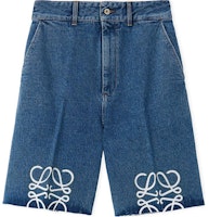 (Women) LOEWE Anagram Blue Denim Shorts with Back Logo FW24. S359Y11XC7-5320 (Women) LOEWE Anagram Blue Denim Shorts with Back Logo FW24. S359Y11XC7-5320