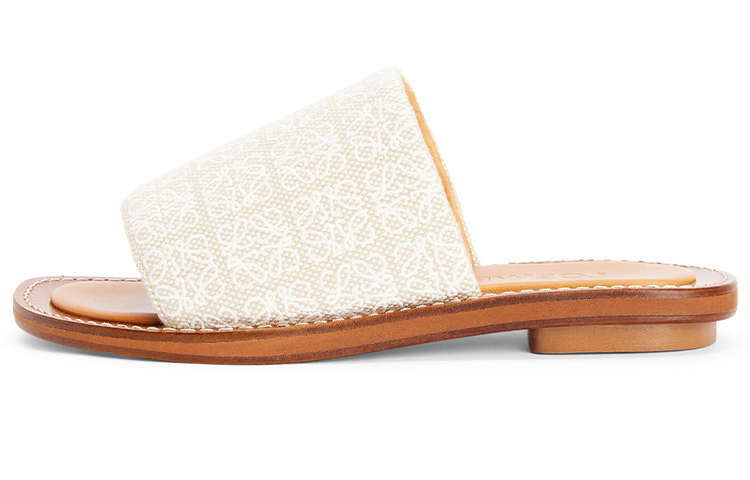 (W) LOEWE Anagram 'Brown Fashion Slides'