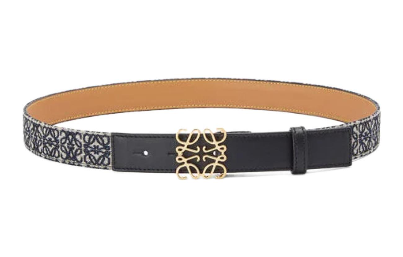 (Women) LOEWE Anagram  Leather Belt Black Jacquard 2.8cm Fashion Design E619Z26X01-1206