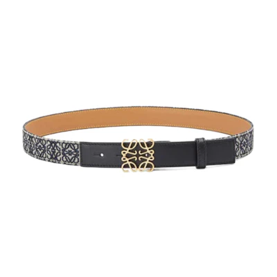 (Women) LOEWE Anagram Leather Belt Black Jacquard 2.8cm Fashion Design E619Z26X01-1206