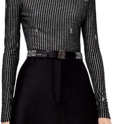 (W) LOEWE Anagram 黑色提花皮带 2.8cm 时尚设计 E619Z26X01-1206 Lookbook (W) LOEWE Anagram 黑色提花皮带 2.8cm 时尚设计 E619Z26X01-1206