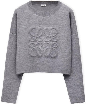 (W) Suéter de Lana Gris Claro LOEWE Anagram Manga Larga Estilo Corto. S540Y14KBG-1130 Order (W) Suéter de Lana Gris Claro LOEWE Anagram Manga Larga Estilo Corto. S540Y14KBG-1130