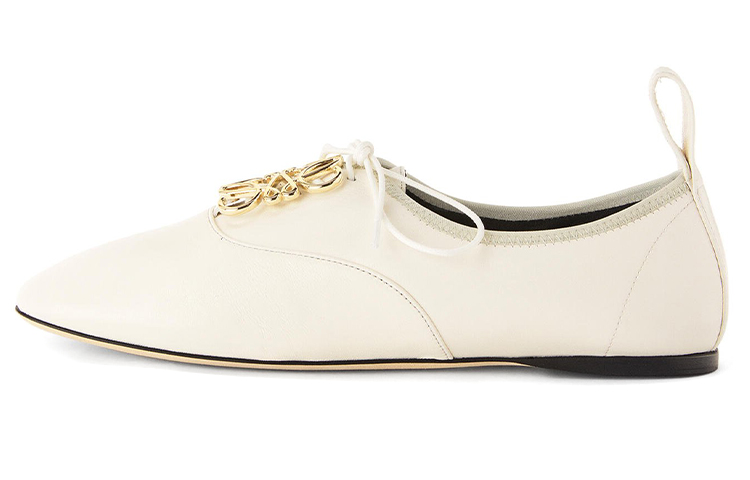 (W) LOEWE Anagram 'Simple Casual White Leather Lace-up'