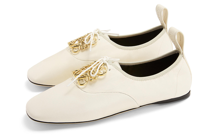 (W) LOEWE Anagram 'Simple Casual White Leather Lace-up' 圖 2