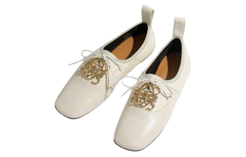 (W) LOEWE Anagram 'Simple Casual White Leather Lace-up' 圖 4