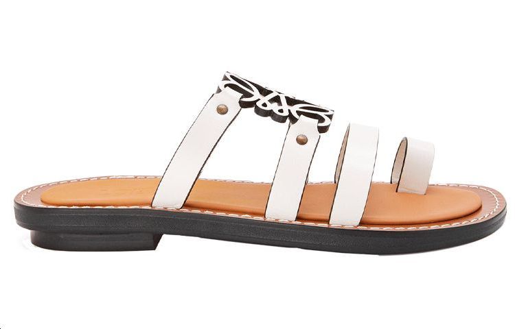 (W) LOEWE Anagram 'Sleek Open-Toe White Sandals' 圖 2