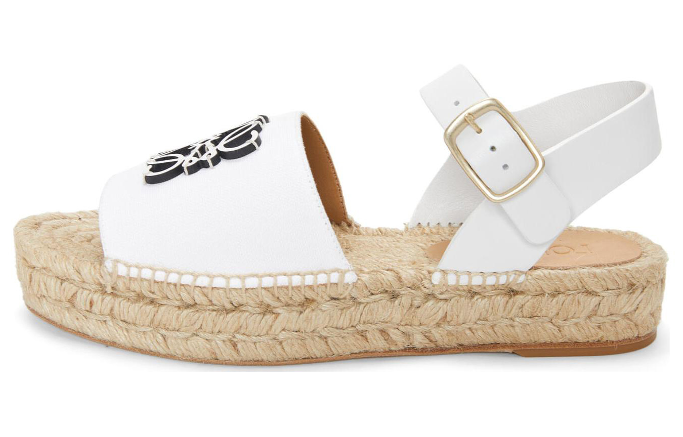 (W) LOEWE Anagram Calfskin Buckle Round Toe 'Fashion Slide White'