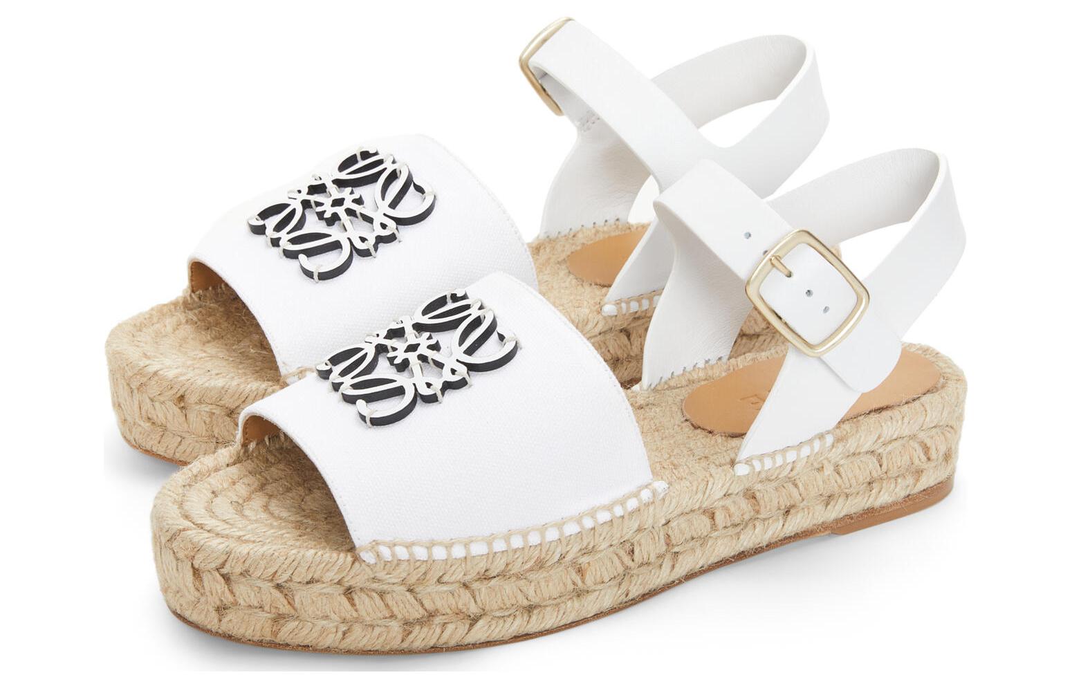 (W) LOEWE Anagram Calfskin Buckle Round Toe 'Fashion Slide White' 圖 2