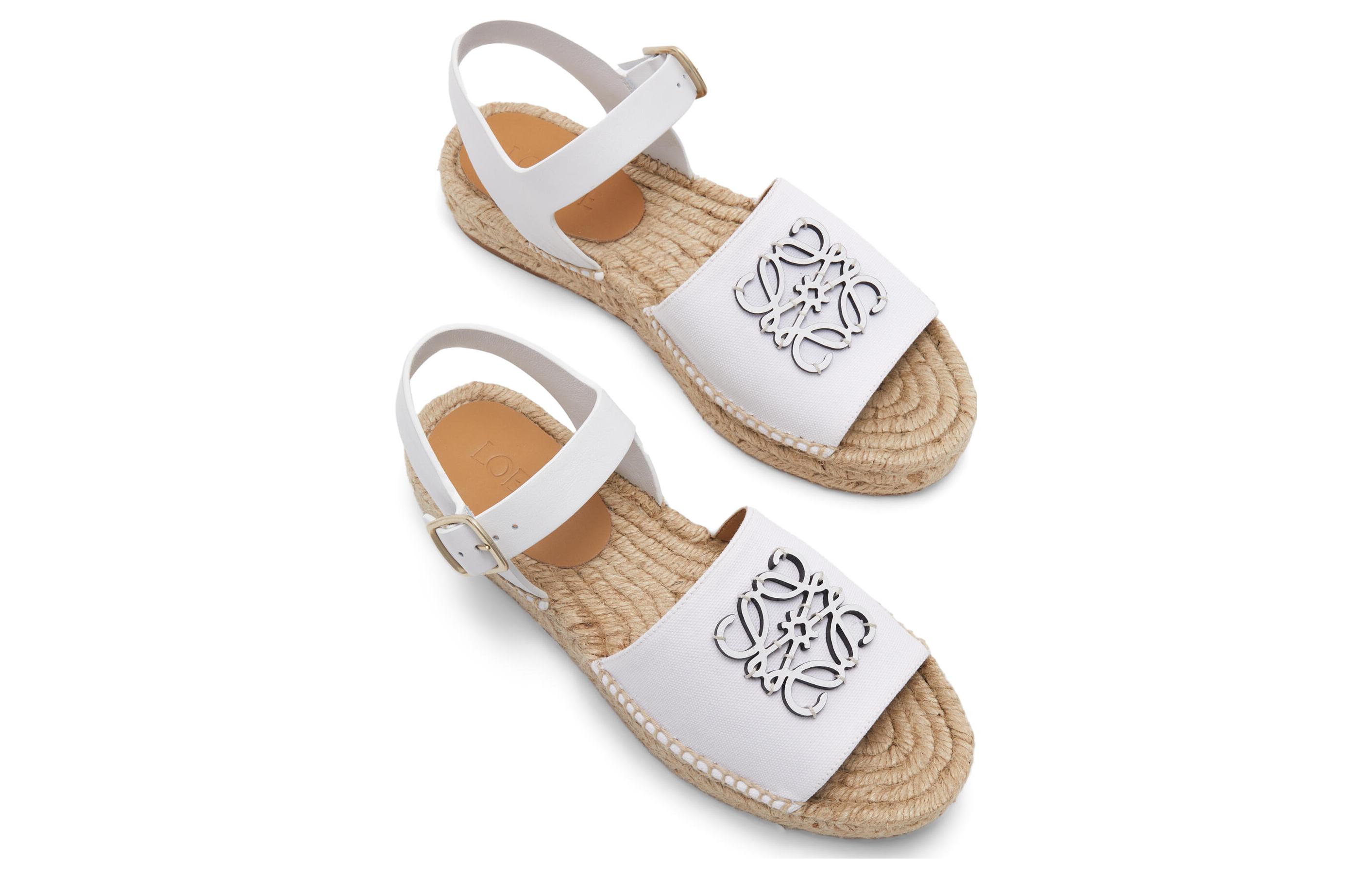 (W) LOEWE Anagram Calfskin Buckle Round Toe 'Fashion Slide White' 圖 3