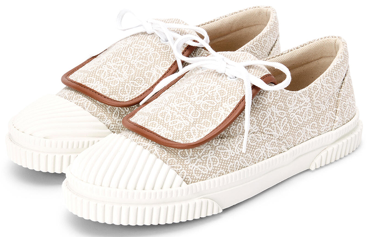 (W) LOEWE Anagram Canvas Low-Top 'Beige Flap' 圖 3